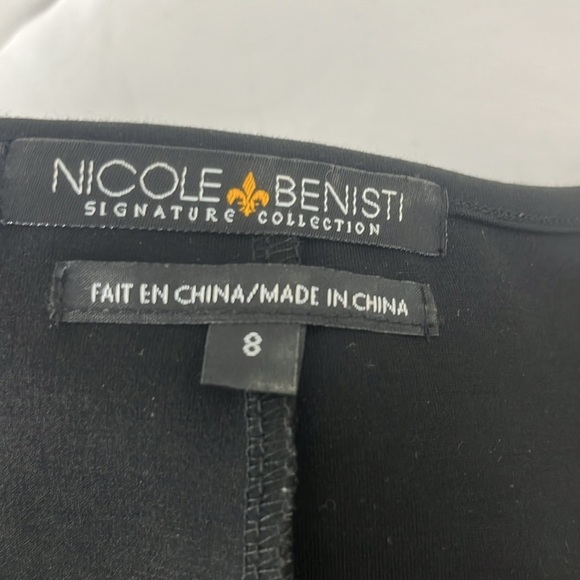 Nicole Benisti Ruched Black Faux Leather and Mesh Bodycon Dress - Picture 9 of 11